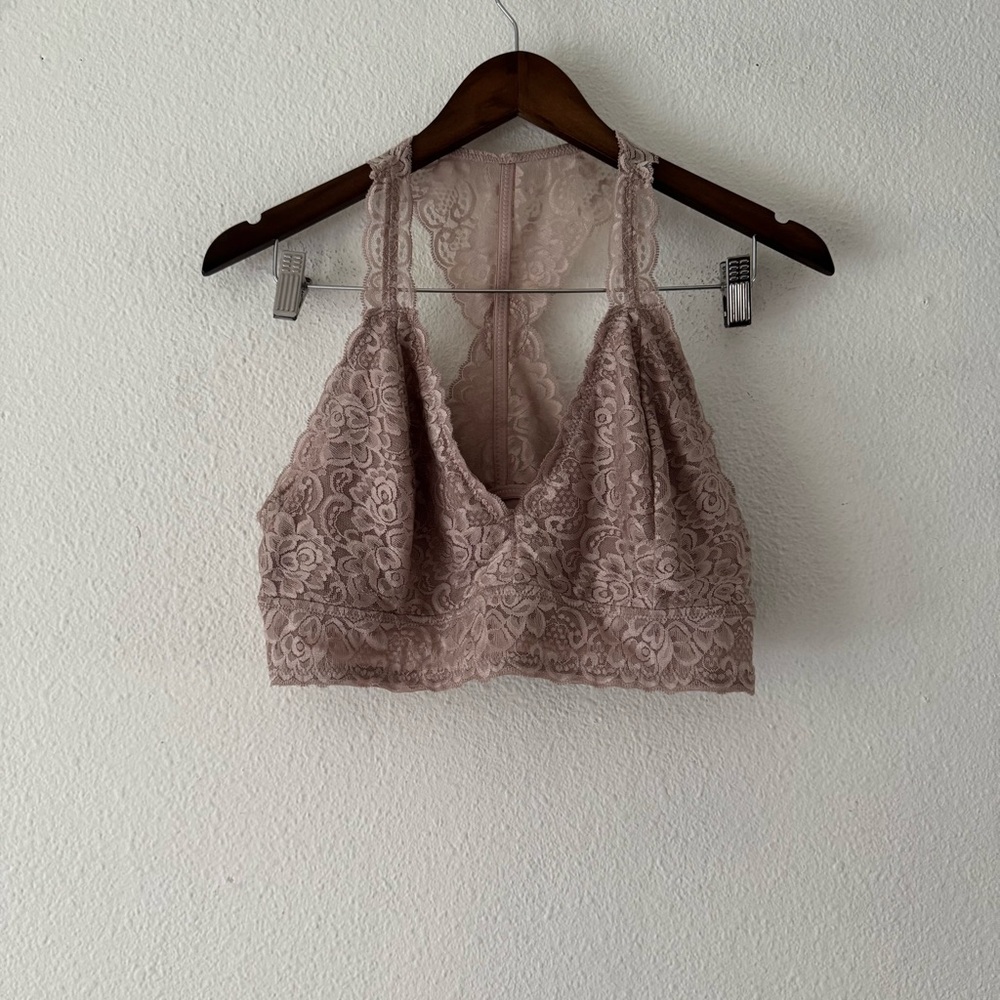 Lace Bralette XL Racerback Floral Feminine Supportive Dainty Layering New - Picture 10 of 11
